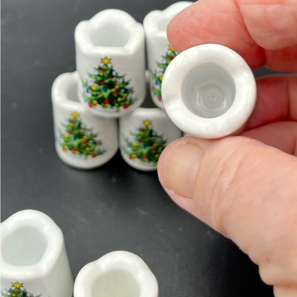 Set of 5 Vintage Enesco Christmas Tree Candle Holders - Picture 5 of 8